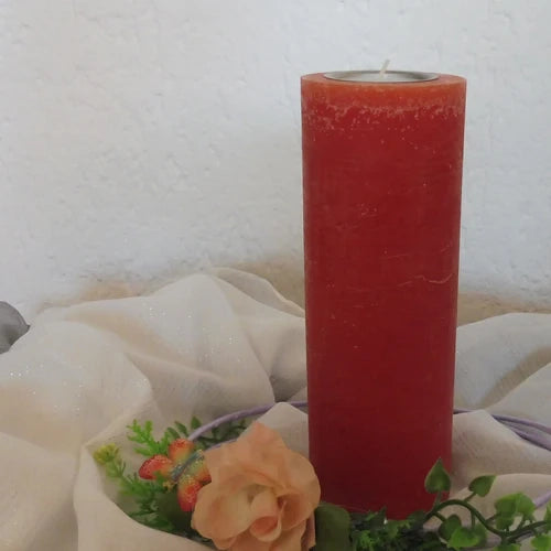 Rustik Kerze mit Teelichteinsatz