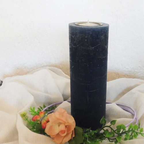 Rustik Kerze mit Teelichteinsatz