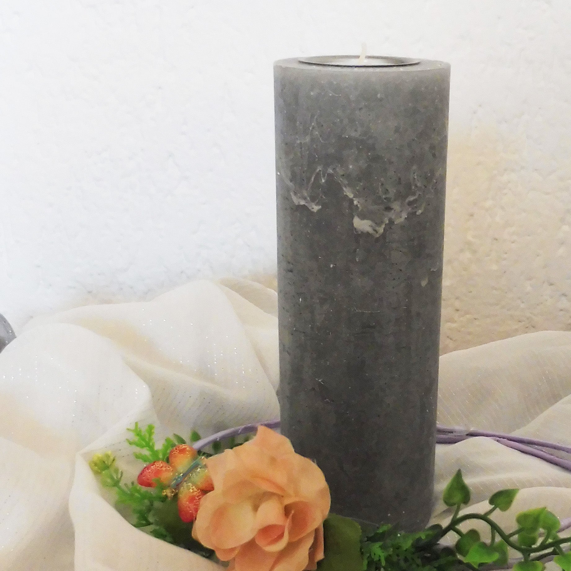 Rustik Kerze mit Teelichteinsatz