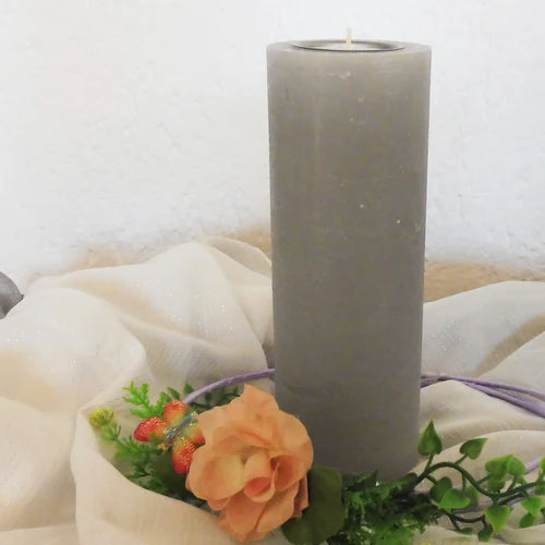 Rustik Kerze mit Teelichteinsatz