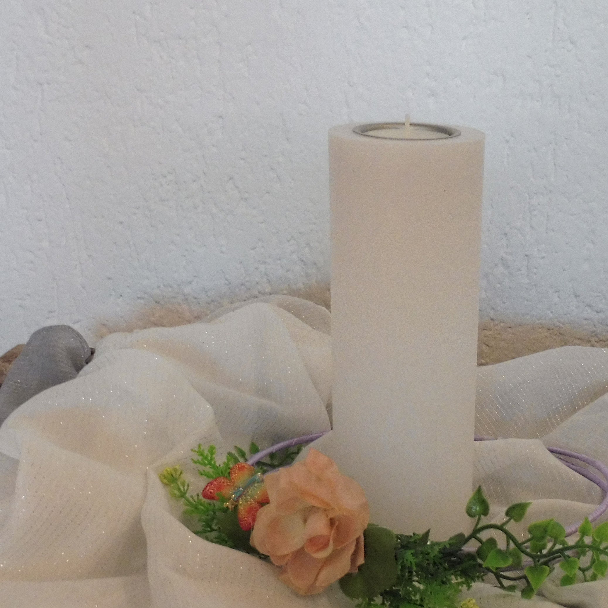 Rustik Kerze mit Teelichteinsatz