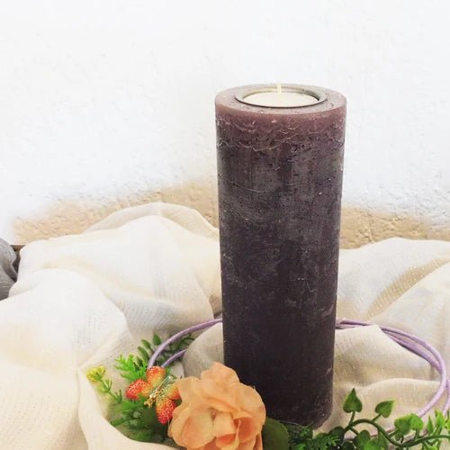 Rustik Kerze mit Teelichteinsatz - Kerzenhelden - Kunstwerk