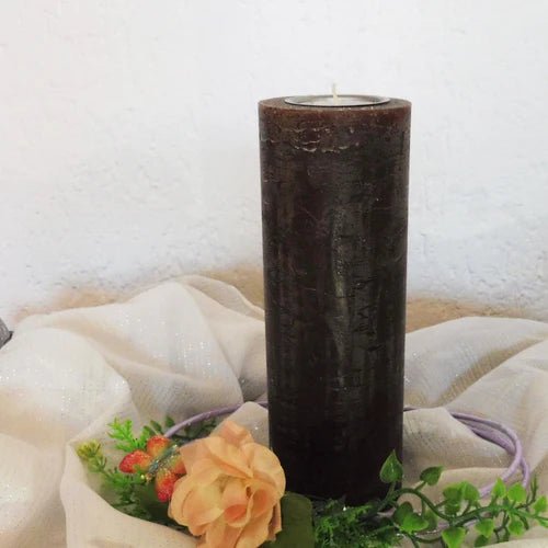 Rustik Kerze mit Teelichteinsatz - Kerzenhelden - Kunstwerk