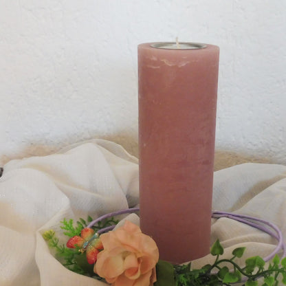 Rustik Kerze mit Teelichteinsatz