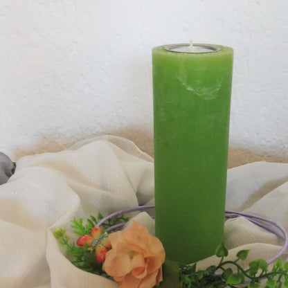 Rustik Kerze mit Teelichteinsatz