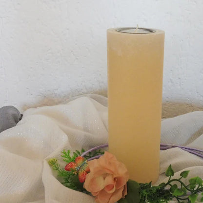 Rustik Kerze mit Teelichteinsatz