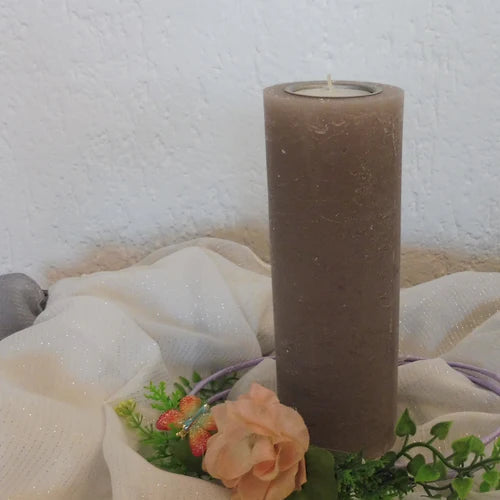 Rustik Kerze mit Teelichteinsatz