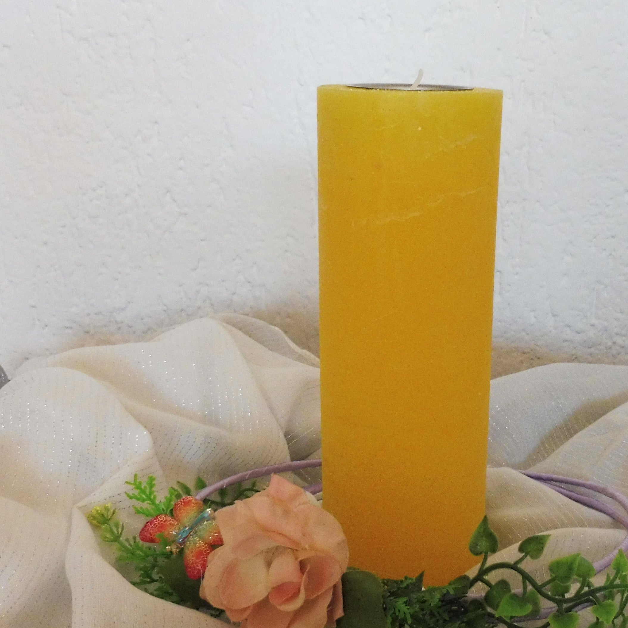 Rustik Kerze mit Teelichteinsatz