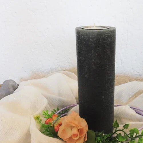 Rustik Kerze mit Teelichteinsatz - Kerzenhelden - Kunstwerk