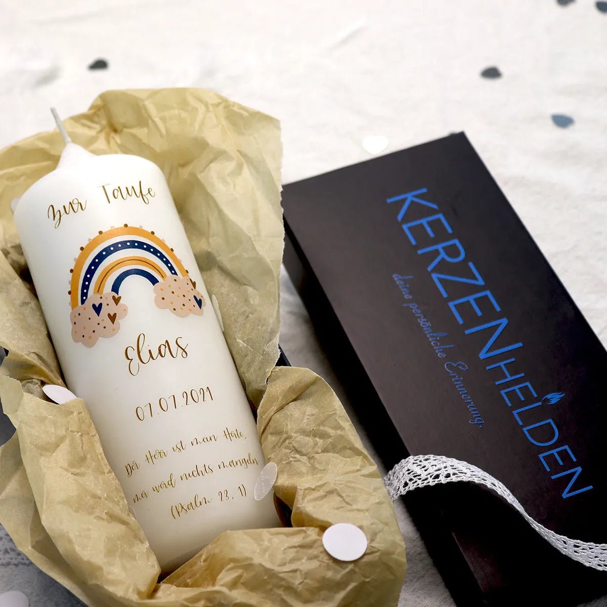 Taufkerze Individuell - Kerzenhelden - Kunstwerk